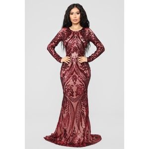 Fashion Nova long sleeve sequin dress